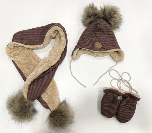 žieminė kepurė, šalikas ir pirštinės 2 metų vaikui